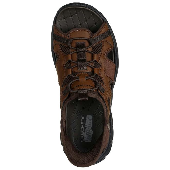 スケッチャーズ スリップインズ メンズ サンダル リヴォルテッド メリック フィッシャーマンサンダル 黒 茶 ブラック ダークブラウン SKECHERS Slip-ins REVOLTED SS MERRICK 205181