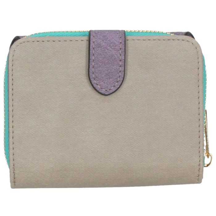 財布 レディース 二つ折り かわいい 大容量 コンパクト 多収納 お札折らない ミニ財布 ウォレット トライカラー ファスナー 馬蹄モチーフ LAMB MODE ラムモード 37891T