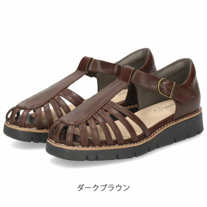 サンダル レディース グルカサンダル 歩きやすい 厚底 おしゃれ 黒 3E ゆったり 幅広 軽量 ストラップサンダル ローヒール 6754 パレード 靴 Parade