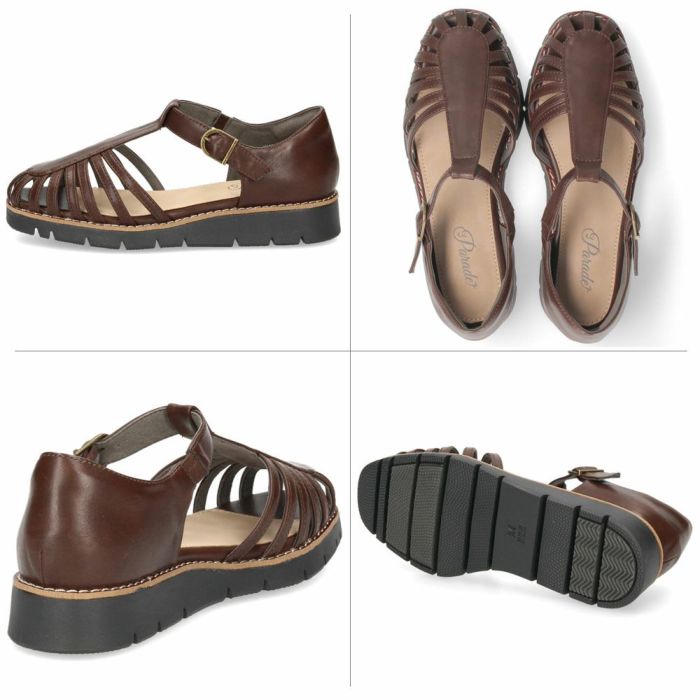 サンダル レディース グルカサンダル 歩きやすい 厚底 おしゃれ 黒 3E ゆったり 幅広 軽量 ストラップサンダル ローヒール 6754 パレード 靴 Parade