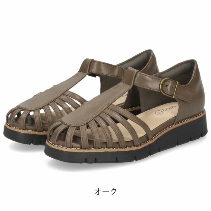 サンダル レディース グルカサンダル 歩きやすい 厚底 おしゃれ 黒 3E ゆったり 幅広 軽量 ストラップサンダル ローヒール 6754 パレード 靴 Parade