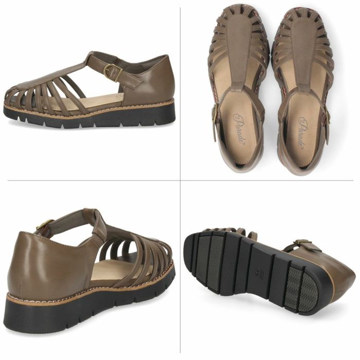 サンダル レディース グルカサンダル 歩きやすい 厚底 おしゃれ 黒 3E ゆったり 幅広 軽量 ストラップサンダル ローヒール 6754 パレード 靴 Parade