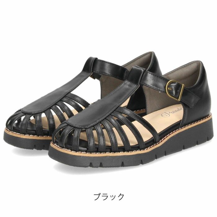 サンダル レディース グルカサンダル 歩きやすい 厚底 おしゃれ 黒 3E ゆったり 幅広 軽量 ストラップサンダル ローヒール 6754 パレード 靴 Parade
