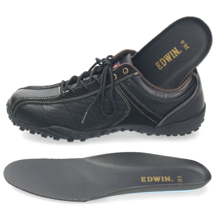 メンズ カジュアルシューズ スニーカー 靴 低反発 快適 歩きやすい  デイリーユース ブラック ブラウン EDWIN エドウィン EDM-6100