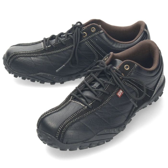 メンズ カジュアルシューズ スニーカー 靴 低反発 快適 歩きやすい  デイリーユース ブラック ブラウン EDWIN エドウィン EDM-6100