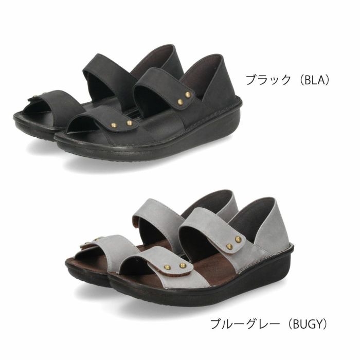 サンダル レディース 疲れない 本革 厚底 コンフォートサンダル 幅広 甲高 軽量 ローヒール 黒 8868 かかとが踏める 2way ミュール オープントゥ レザー ニコ 靴 NICO 日本製