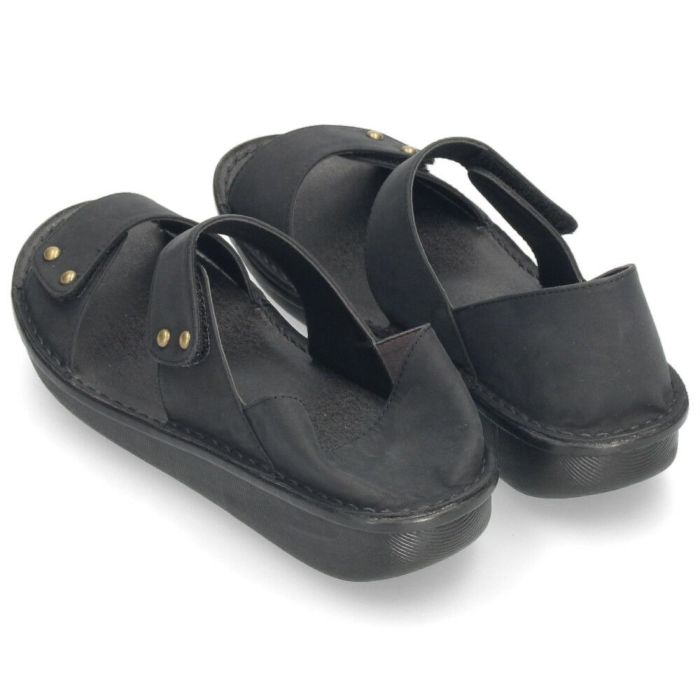 サンダル レディース 疲れない 本革 厚底 コンフォートサンダル 幅広 甲高 軽量 ローヒール 黒 8868 かかとが踏める 2way ミュール オープントゥ レザー ニコ 靴 NICO 日本製