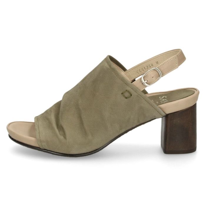 サンダル レディース 本革 ストラップサンダル 甲深 太ヒール サヤ 51254 ブラック オリーブ シルバー SAYA 靴 ラボキゴシ 日本製