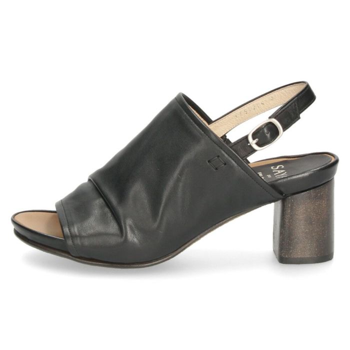 サンダル レディース 本革 ストラップサンダル 甲深 太ヒール サヤ 51254 ブラック オリーブ シルバー SAYA 靴 ラボキゴシ 日本製