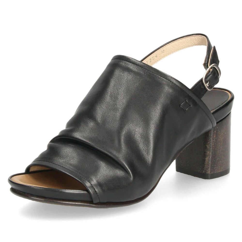 サンダル レディース 本革 ストラップサンダル 甲深 太ヒール サヤ 51254 ブラック オリーブ シルバー SAYA 靴 ラボキゴシ 日本製