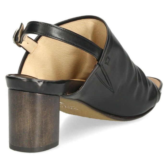 サンダル レディース 本革 ストラップサンダル 甲深 太ヒール サヤ 51254 ブラック オリーブ シルバー SAYA 靴 ラボキゴシ 日本製