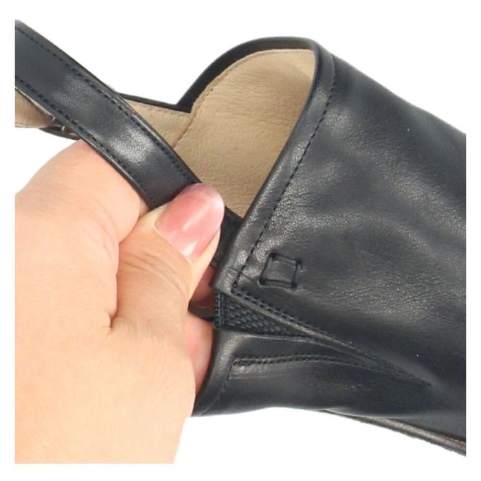 サンダル レディース 本革 ストラップサンダル 甲深 太ヒール サヤ 51254 ブラック オリーブ シルバー SAYA 靴 ラボキゴシ 日本製