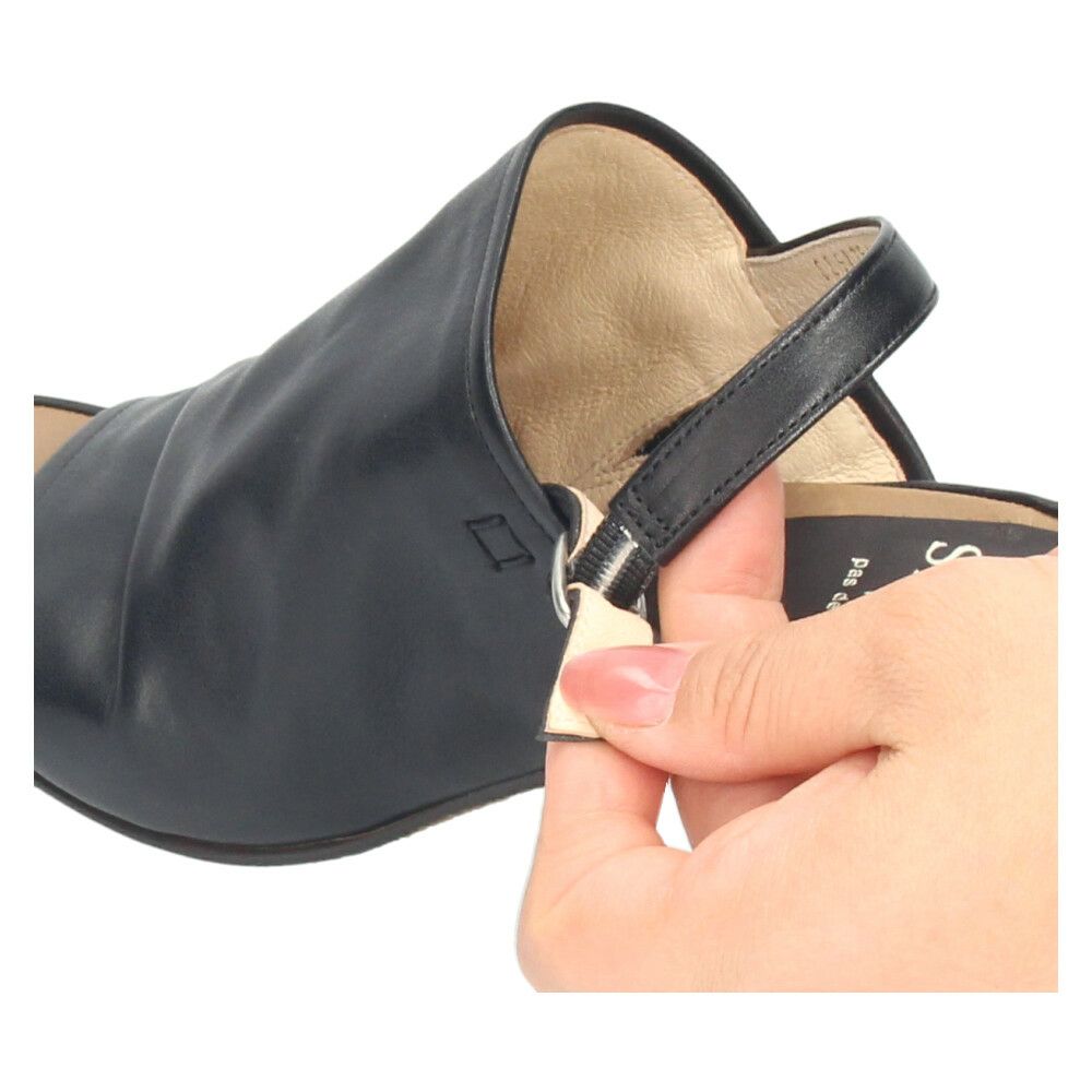 サンダル レディース 本革 ストラップサンダル 甲深 太ヒール サヤ 51254 ブラック オリーブ シルバー SAYA 靴 ラボキゴシ 日本製