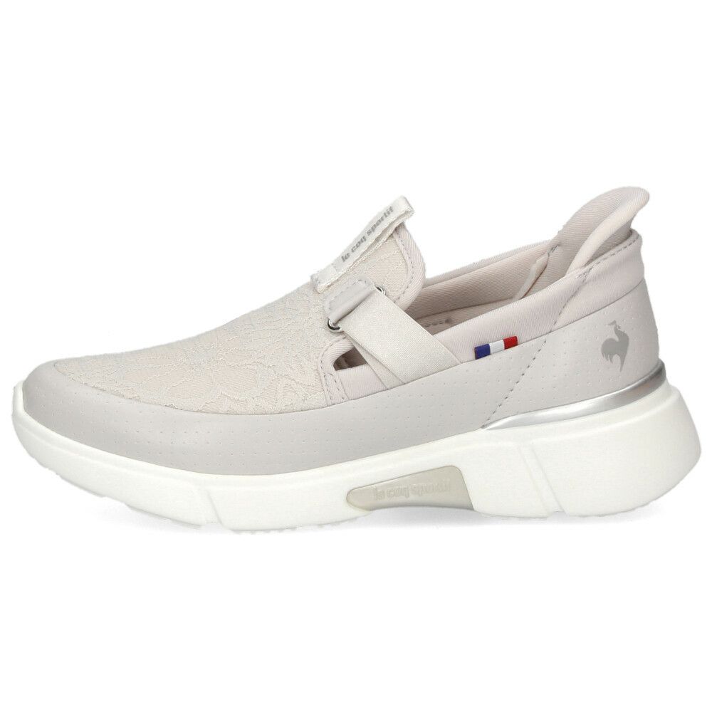 スリッポン レディース スニーカー LCS ロワール SP LC SI ルコック ルコックスポルティフ 23 軽量 ハンズフリーシューズ 立ったまま履ける レース 消臭機能 黒 ブラック グレー カジュアル LECOQ  le coq sportif 