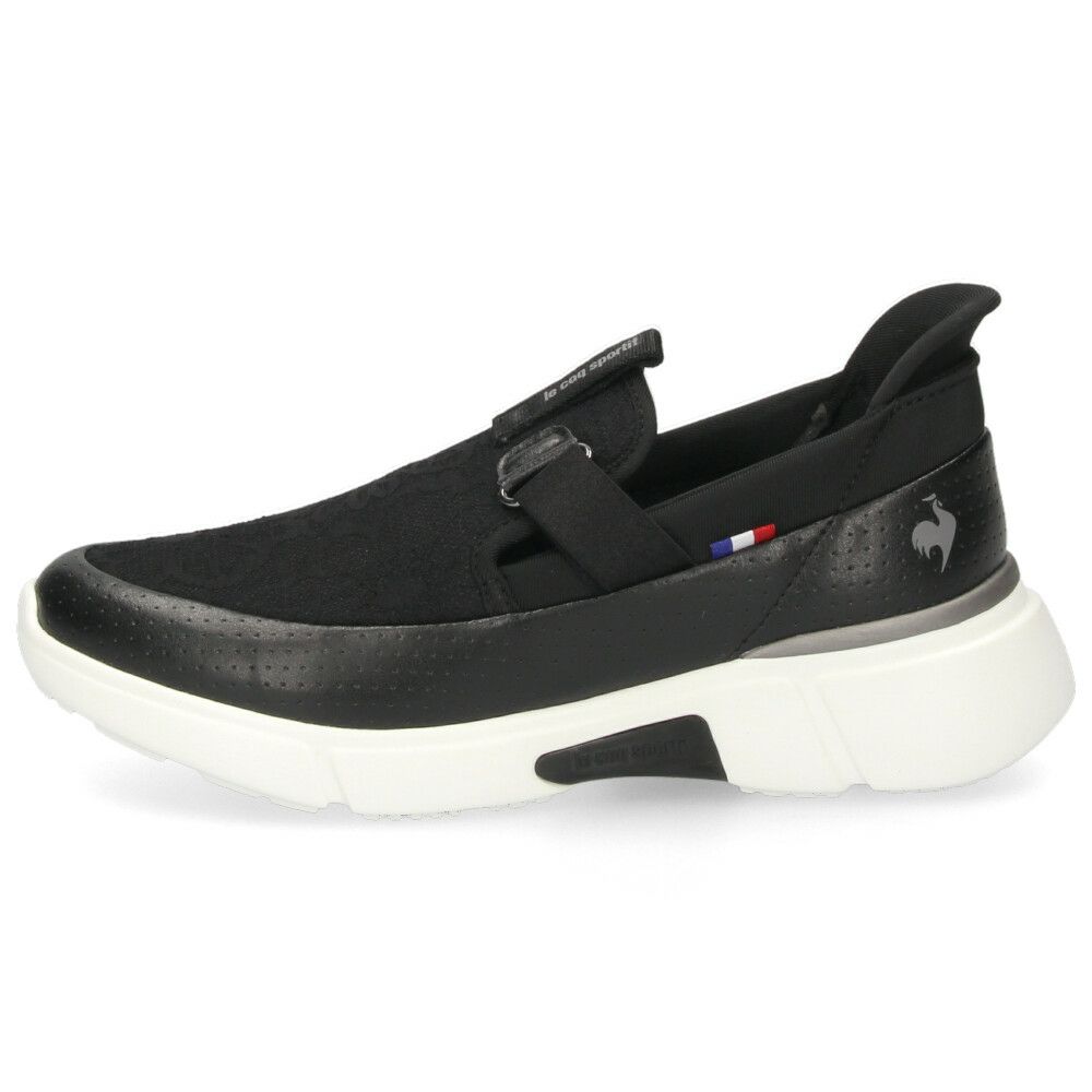 スリッポン レディース スニーカー LCS ロワール SP LC SI ルコック ルコックスポルティフ 23 軽量 ハンズフリーシューズ 立ったまま履ける レース 消臭機能 黒 ブラック グレー カジュアル LECOQ  le coq sportif 