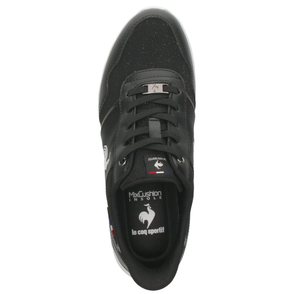 ルコック スニーカー レディース 黒 ブラック ラメ ルコックスポルティフ ラセーヌ 靴 さっと履ける 手を使わず履ける 軽量 消臭 ローカット ワイド幅 3E le coq sportif LU5SSN24LZ