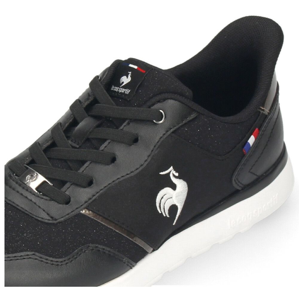 ルコック スニーカー レディース 黒 ブラック ラメ ルコックスポルティフ ラセーヌ 靴 さっと履ける 手を使わず履ける 軽量 消臭 ローカット ワイド幅 3E le coq sportif LU5SSN24LZ