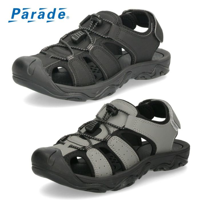 サンダル メンズ レディース 疲れない 歩きやすい 夏 アウトドア シューズ 防滑 調節可能 スポーツサンダル 黒 ブラック グレー 靴 パレード 55201 Parade