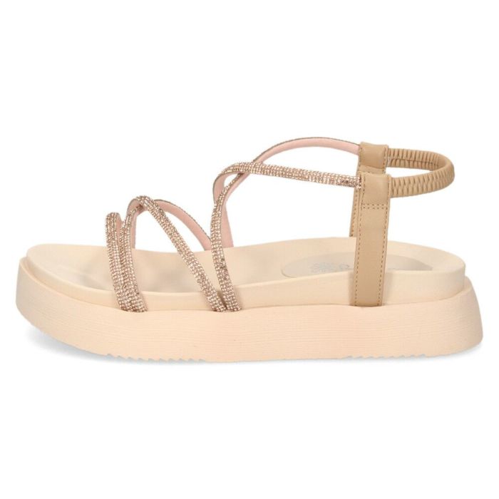 サンダル レディース 厚底 軽量 疲れない 歩きやすい おしゃれ フラット ストラップサンダル コードストラップサンダル ラインストーン リゾート カジュアル Realta レアルタ 6320