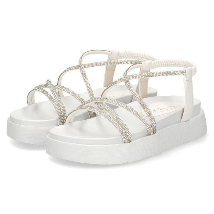 サンダル レディース 厚底 軽量 疲れない 歩きやすい おしゃれ フラット ストラップサンダル コードストラップサンダル ラインストーン リゾート カジュアル Realta レアルタ 6320