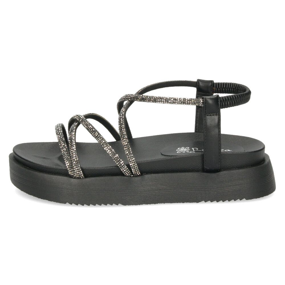 サンダル レディース 厚底 軽量 疲れない 歩きやすい おしゃれ フラット ストラップサンダル コードストラップサンダル ラインストーン リゾート カジュアル Realta レアルタ 6320