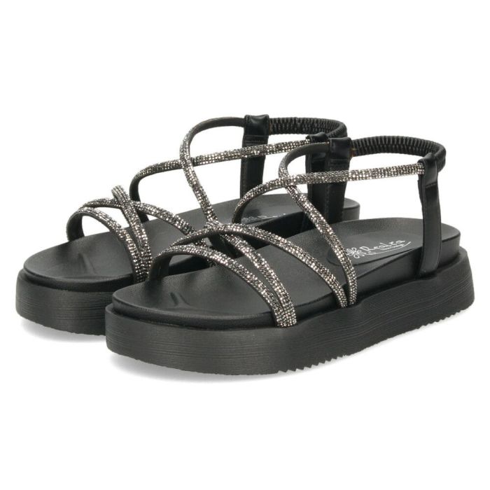 サンダル レディース 厚底 軽量 疲れない 歩きやすい おしゃれ フラット ストラップサンダル コードストラップサンダル ラインストーン リゾート カジュアル Realta レアルタ 6320