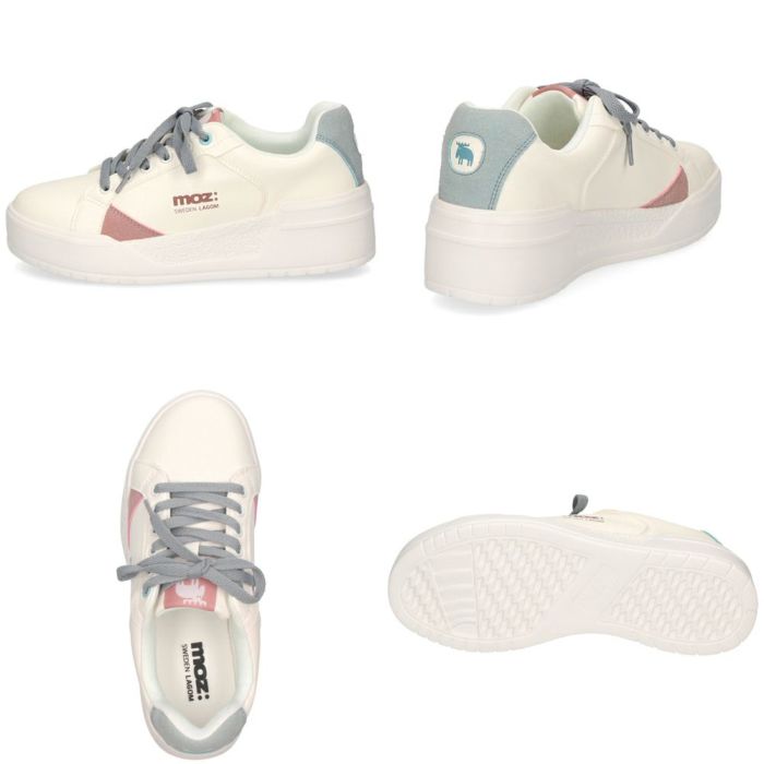 モズ スニーカー レディース 軽量 厚底 歩きやすい かわいい ローカット レースアップ カジュアル シンプル 黒 白 北欧 moz 25151