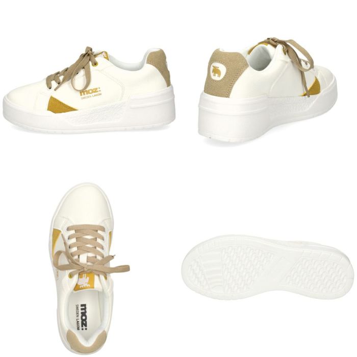 モズ スニーカー レディース 軽量 厚底 歩きやすい かわいい ローカット レースアップ カジュアル シンプル 黒 白 北欧 moz 25151