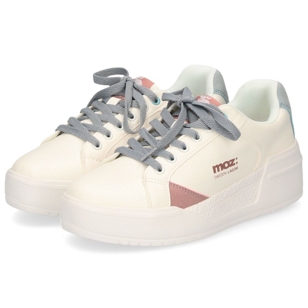 モズ スニーカー レディース 軽量 厚底 歩きやすい かわいい ローカット レースアップ カジュアル シンプル 黒 白 北欧 moz 25151
