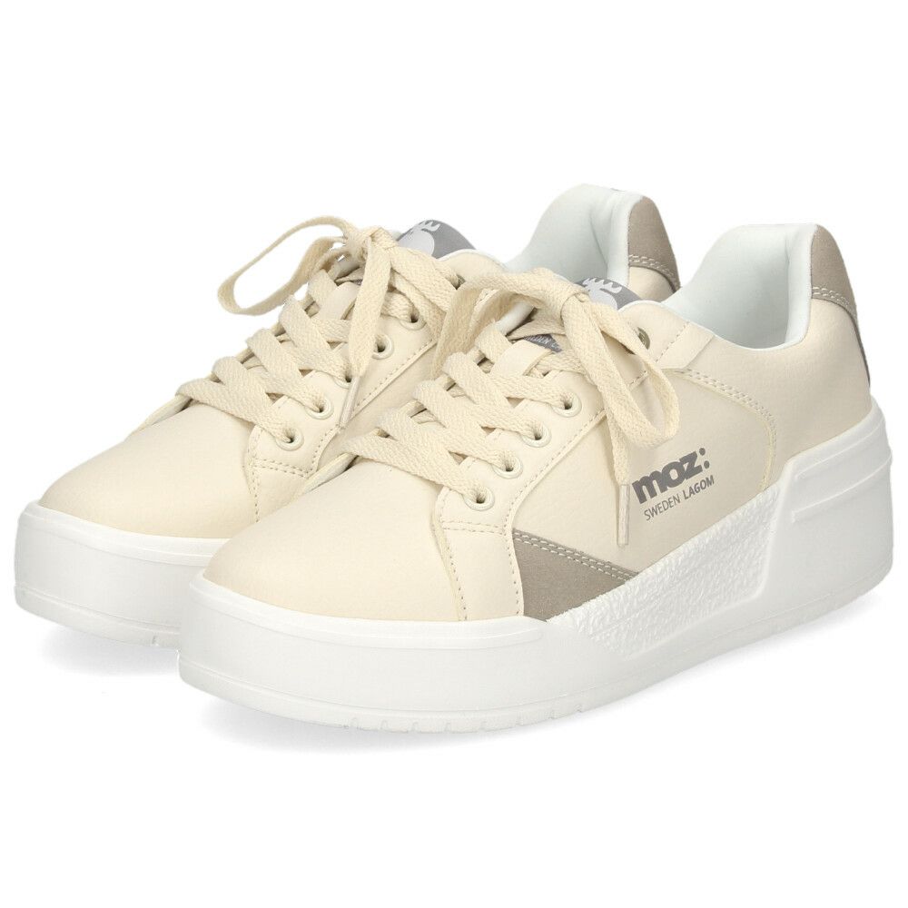 モズ スニーカー レディース 軽量 厚底 歩きやすい かわいい ローカット レースアップ カジュアル シンプル 黒 白 北欧 moz 25151