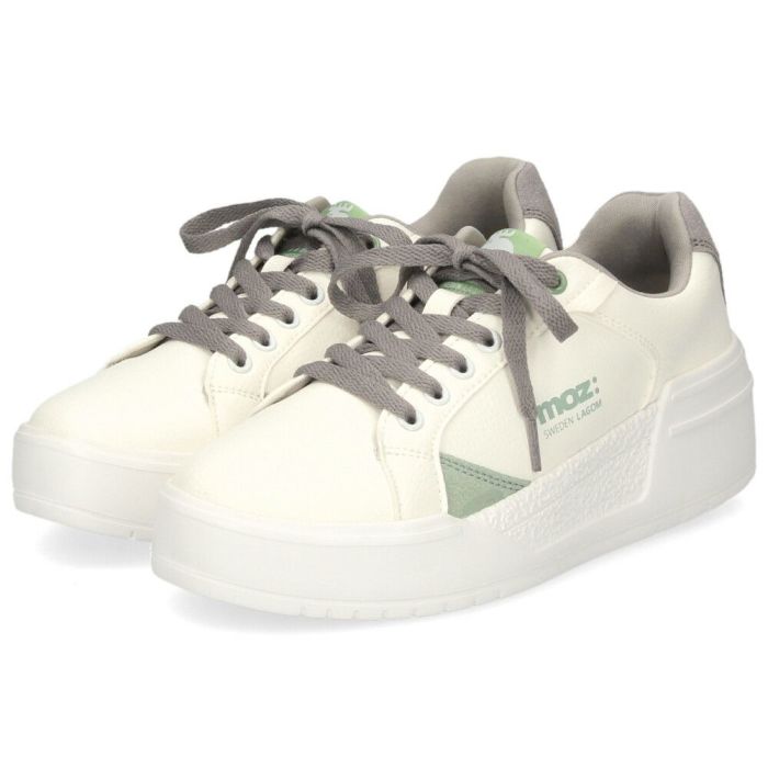 モズ スニーカー レディース 軽量 厚底 歩きやすい かわいい ローカット レースアップ カジュアル シンプル 黒 白 北欧 moz 25151