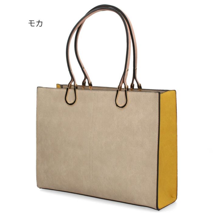 トートバッグ レディース 大きめ 通勤 通学 A4 ファスナー付き 仕切り 自立 肩掛け おしゃれ きれいめ バッグ 大容量 黒 37882T ラムモード LAMBMODE