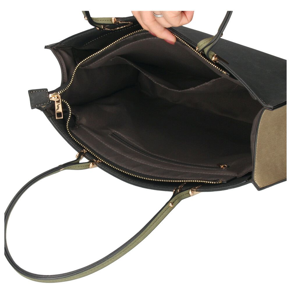 トートバッグ レディース 大きめ 通勤 通学 A4 ファスナー付き 仕切り 自立 肩掛け おしゃれ きれいめ バッグ 大容量 黒 37882T ラムモード LAMBMODE