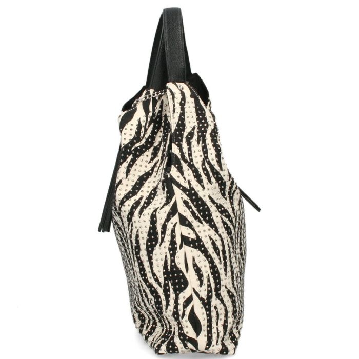 トートバッグ レディース 通勤 A4 肩掛け 大容量 通学 旅行 ブラック 黒 おしゃれ かわいい ラインストーン スタッズ ゼブラ柄 ドット柄 LAMB MODE ラムモード バルーントートバッグ 38130