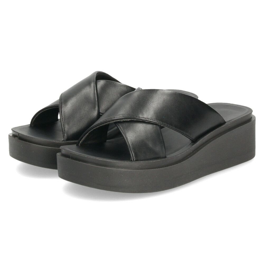 サンダル レディース 厚底 クロスベルト 歩きやすい つっかけ 夏 きれいめ カジュアル シンプル 黒 ブラック シルバー Parade パレード 45109