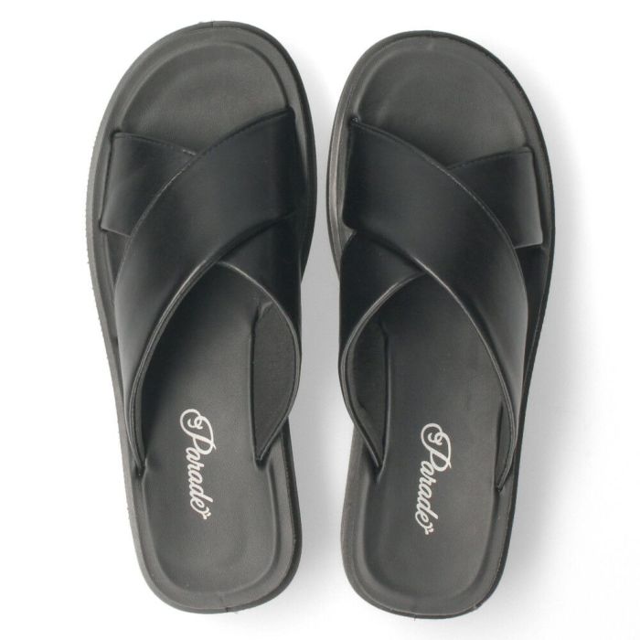 サンダル レディース 厚底 クロスベルト 歩きやすい つっかけ 夏 きれいめ カジュアル シンプル 黒 ブラック シルバー Parade パレード 45109