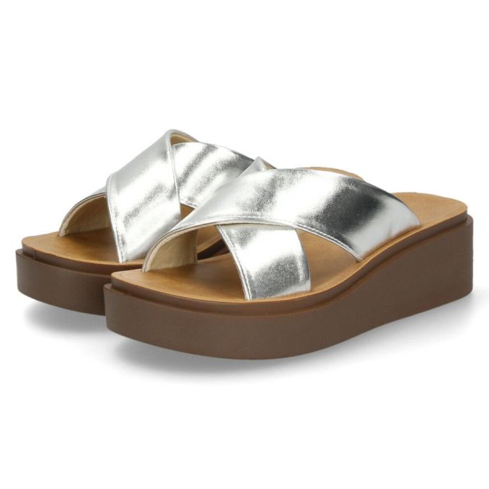 サンダル レディース 厚底 クロスベルト 歩きやすい つっかけ 夏 きれいめ カジュアル シンプル 黒 ブラック シルバー Parade パレード 45109