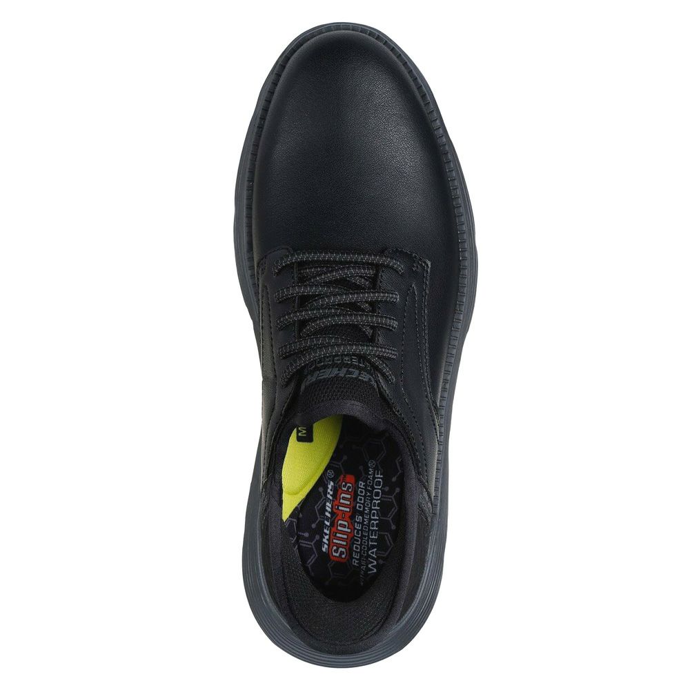 スケッチャーズ スリップインズ メンズ 防水 ハンズフリー スニーカー スリッポン 革靴 ブラック 黒 履きやすい ビジネスシューズ ガルザ カーリン ノーマル幅 SKECHERS GARZA CARLYN 205278