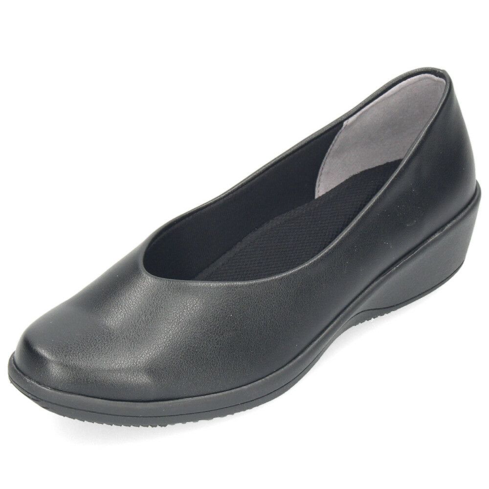 パンプス レディース 靴 Vカット 黒 ブラック オフィスシューズ 軽量 疲れにくい 3E 幅広 日本製 ビジネス ウェッジソール 抗菌防臭加工 パンジー 4078 PANSY パンジーオフィス