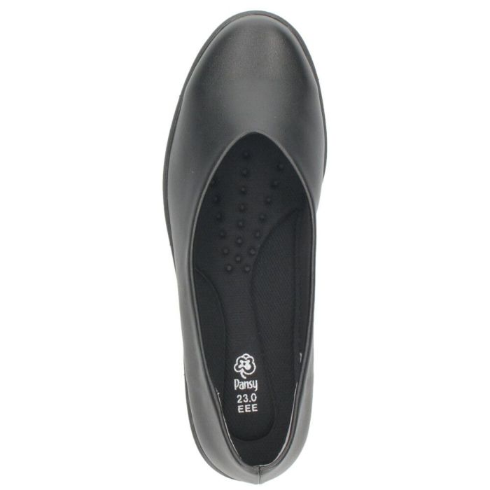 パンプス レディース 靴 Vカット 黒 ブラック オフィスシューズ 軽量 疲れにくい 3E 幅広 日本製 ビジネス ウェッジソール 抗菌防臭加工 パンジー 4078 PANSY パンジーオフィス