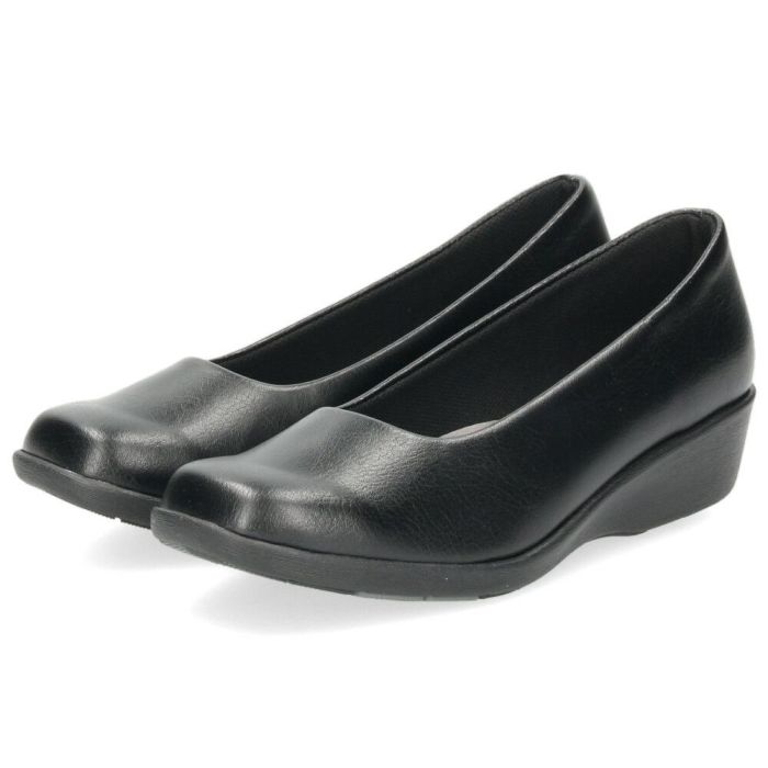 パンプス レディース 靴 黒 ブラック オフィスシューズ 軽量 疲れにくい 3E 日本製 ビジネス ウェッジソール ストラップ 抗菌防臭加工 パンジー 4072 4073 PANSY パンジーオフィス スクエアトゥ