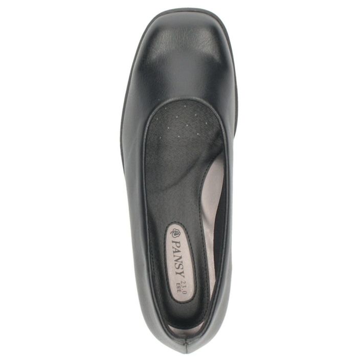 パンプス レディース 靴 黒 ブラック オフィスシューズ 軽量 疲れにくい 3E 日本製 ビジネス ウェッジソール ストラップ 抗菌防臭加工 パンジー 4072 4073 PANSY パンジーオフィス スクエアトゥ