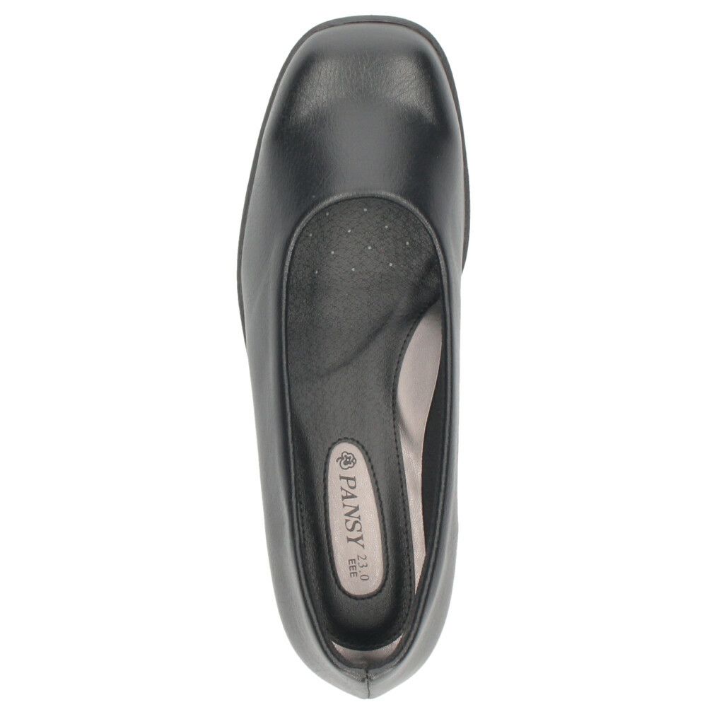 パンプス レディース 靴 黒 ブラック オフィスシューズ 軽量 疲れにくい 3E 日本製 ビジネス ウェッジソール ストラップ 抗菌防臭加工 パンジー 4072 4073 PANSY パンジーオフィス スクエアトゥ