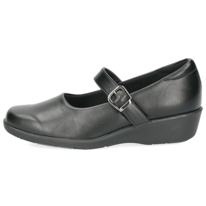 パンプス レディース 靴 黒 ブラック オフィスシューズ 軽量 疲れにくい 3E 日本製 ビジネス ウェッジソール ストラップ 抗菌防臭加工 パンジー 4072 4073 PANSY パンジーオフィス スクエアトゥ