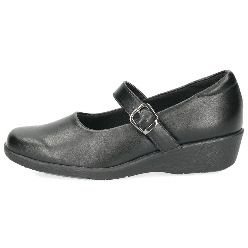 パンプス レディース 靴 黒 ブラック オフィスシューズ 軽量 疲れにくい 3E 日本製 ビジネス ウェッジソール ストラップ 抗菌防臭加工 パンジー 4072 4073 PANSY パンジーオフィス スクエアトゥ