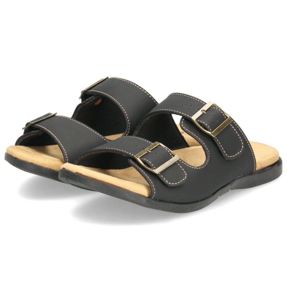 コンフォートサンダル メンズ 靴 2本ベルト 歩きやすい サンダル 合皮 カジュアル シンプル ブラック ダークブラウン パレード 56101 Parade