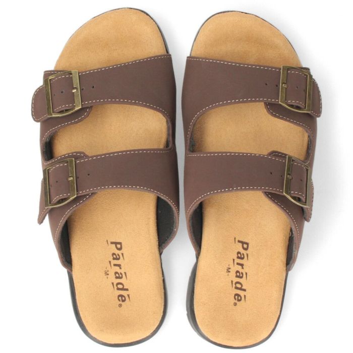 コンフォートサンダル メンズ 靴 2本ベルト 歩きやすい サンダル 合皮 カジュアル シンプル ブラック ダークブラウン パレード 56101 Parade