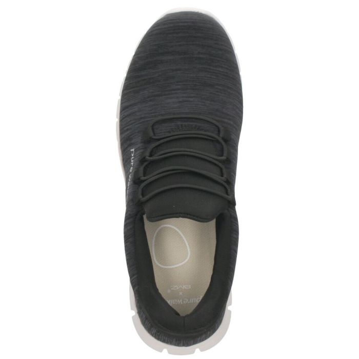 スリッポン レディース スニーカー 履きやすい 疲れない ウォーキング 仕事 運動 ハンズフリー シューズ ゴム紐 黒 白 ピュアウォーカー 靴 pure walker PW1501