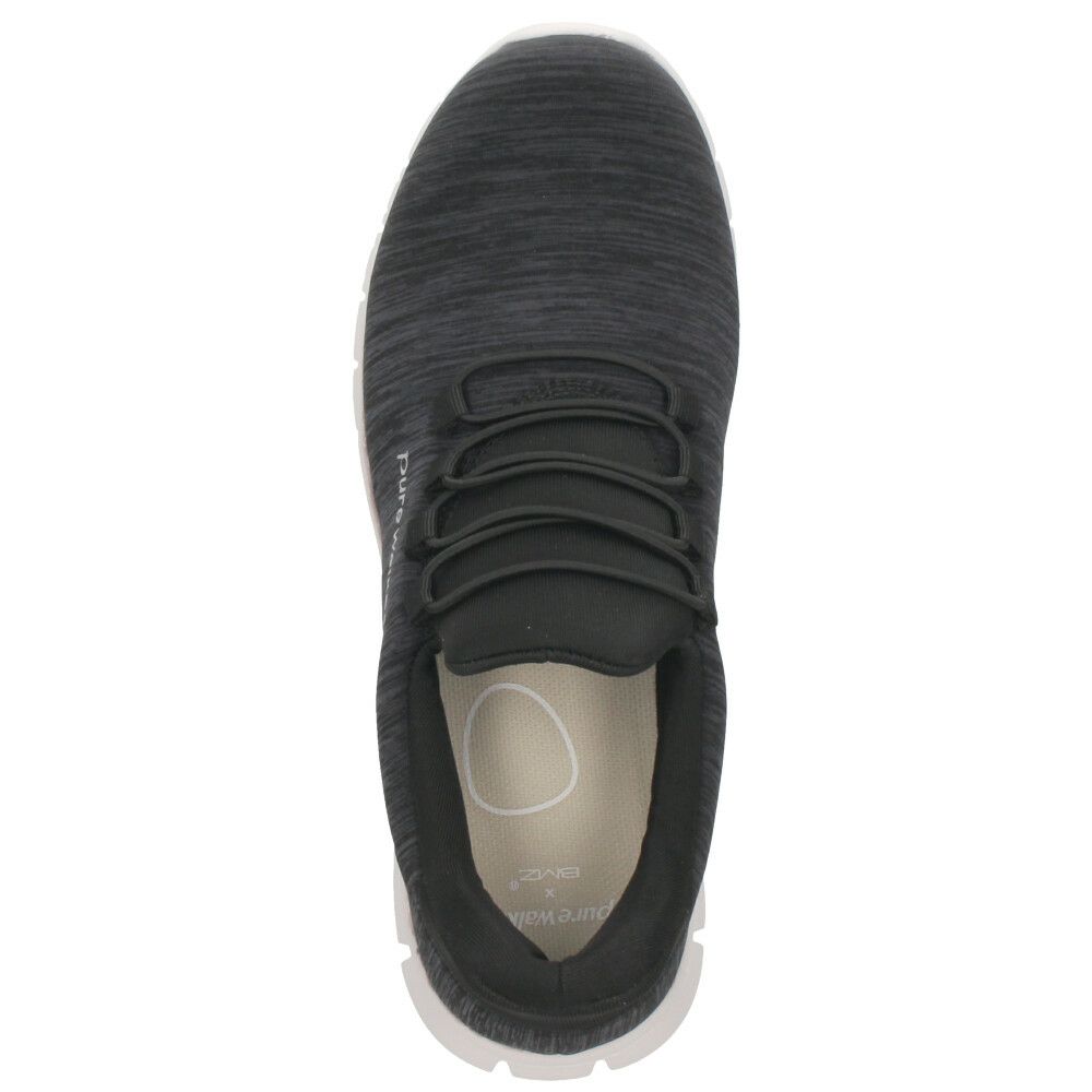 スリッポン レディース スニーカー 履きやすい 疲れない ウォーキング 仕事 運動 ハンズフリー シューズ ゴム紐 黒 白 ピュアウォーカー 靴 pure walker PW1501