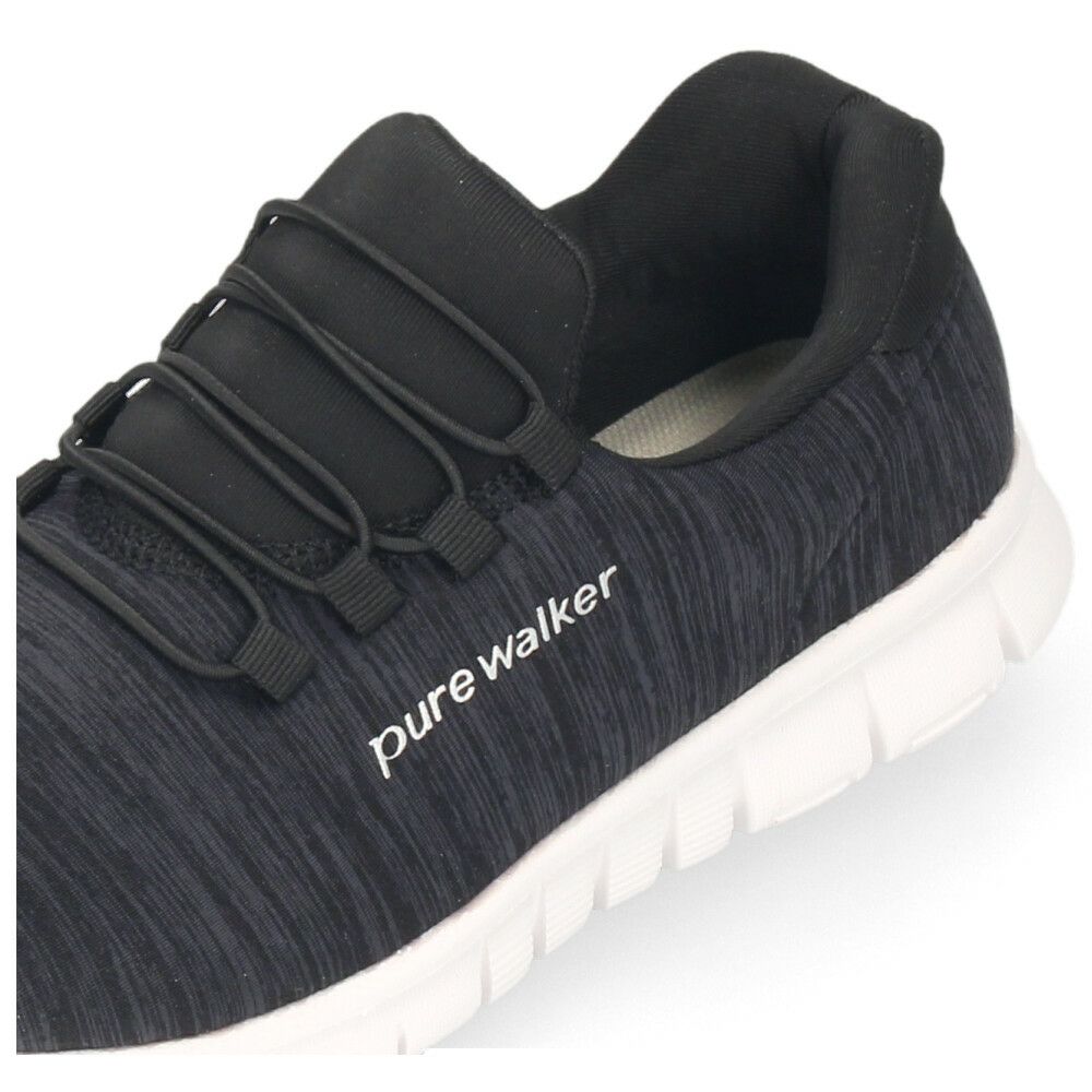 スリッポン レディース スニーカー 履きやすい 疲れない ウォーキング 仕事 運動 ハンズフリー シューズ ゴム紐 黒 白 ピュアウォーカー 靴 pure walker PW1501